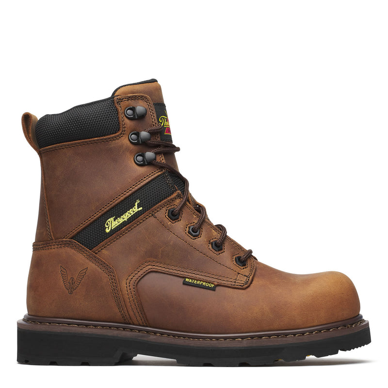 Thorogood Men's Jobsite Series 8" Waterproof Safety Toe Boots, 804-4243, Crazy Horse Brown, view 2 of 13