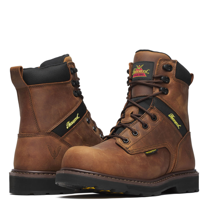 Thorogood Men's Jobsite Series 8" Waterproof Safety Toe Boots, 804-4243, Crazy Horse Brown, view 3 of 13
