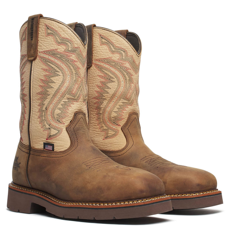 Thorogood Men's Western Work 11" Waterproof Nano Toe Boots, 804-4307, Crazy Horse Brown