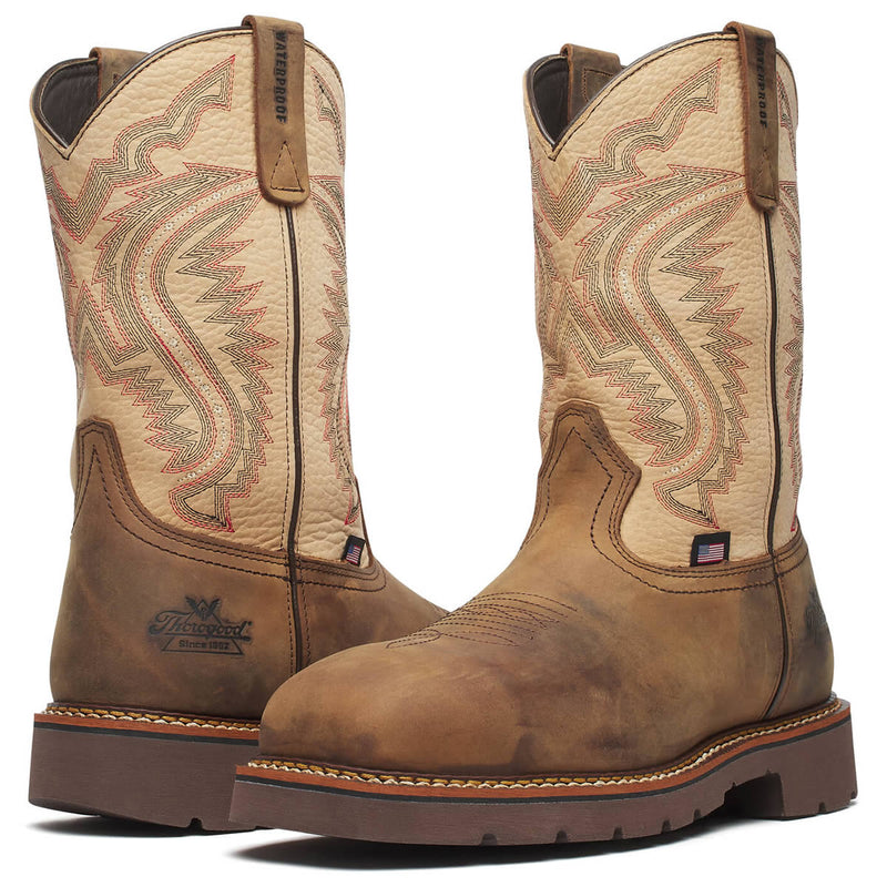 Thorogood Men's Western Work 11" Waterproof Nano Toe Boots, 804-4307, Crazy Horse Brown, view 3 of 7