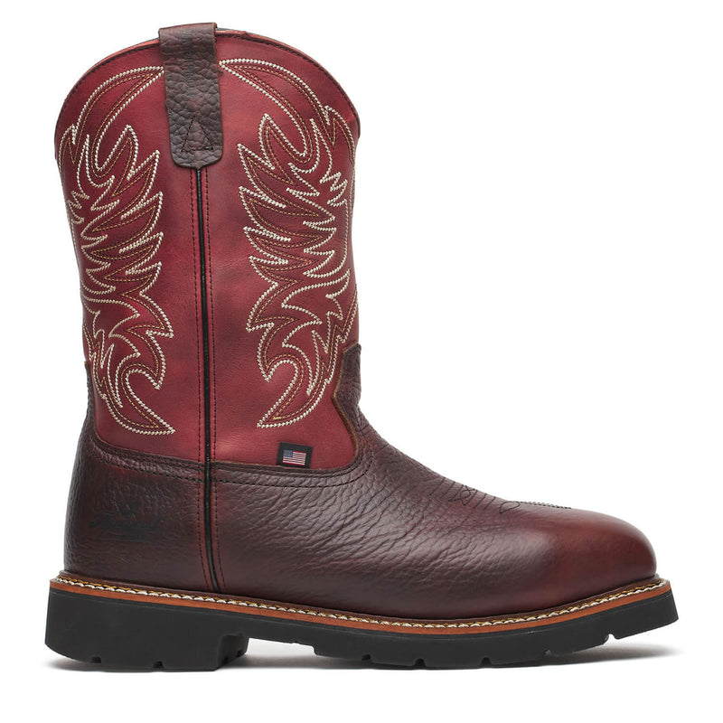 Thorogood Men's Western Work 11" Waterproof Safety Toe Boots, 804-4322, Crimson, view 2 of 5