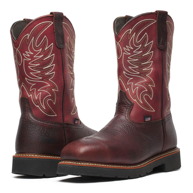 Thorogood Men's Western Work 11" Waterproof Safety Toe Boots, 804-4322, Crimson, view 3 of 5
