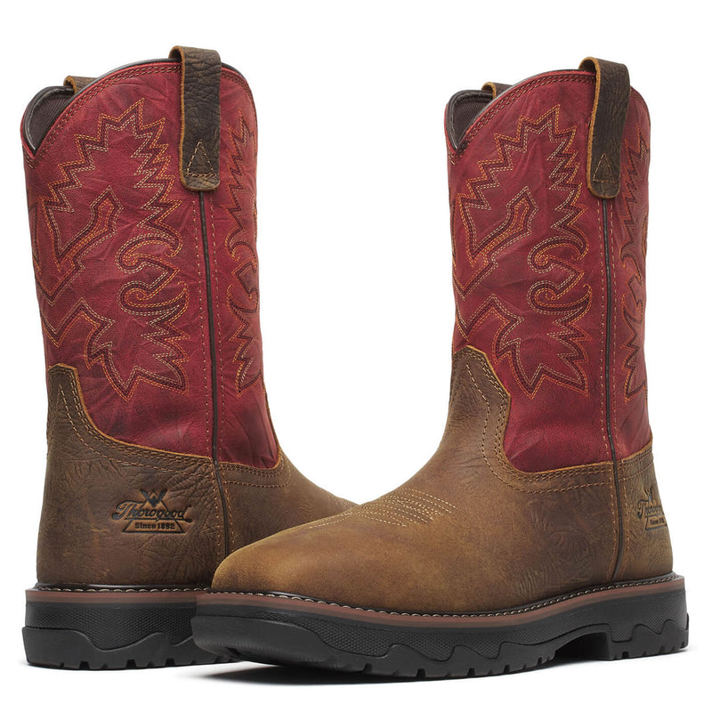 Thorogood Men's Buffalo Ridge 11" Waterproof Nano Toe Boots, 804-4341, Scarlet, view 3 of 7