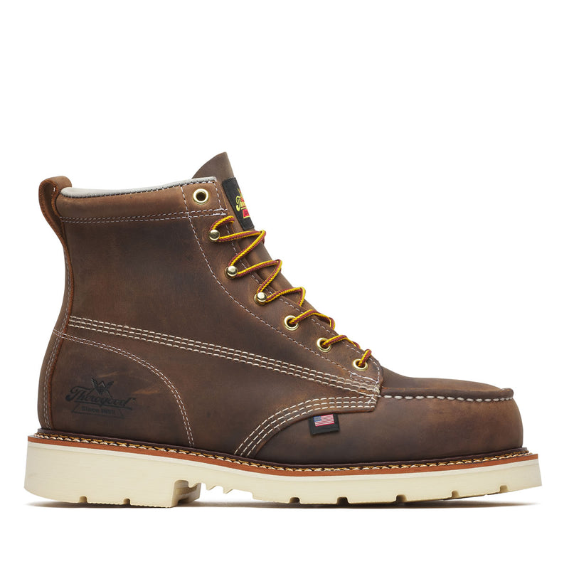 Thorogood Men's American Heritage 6" Trail Moc Toe MAXWear 90™ Safety Toe Boots, 804-4375, Crazy Horse, view 2 of 10