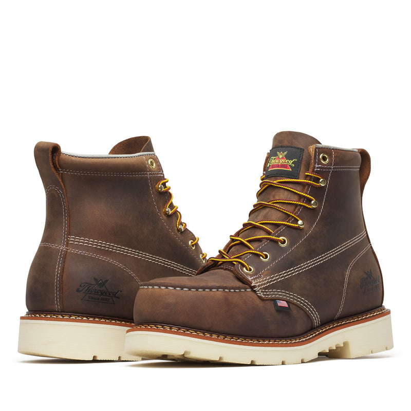 Thorogood Men's American Heritage 6" Trail Moc Toe MAXWear 90™ Safety Toe Boots, 804-4375, Crazy Horse, view 3 of 10