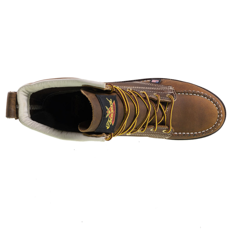 Thorogood Men's American Heritage 6" Trail Moc Toe MAXWear 90™ Safety Toe Boots, 804-4375, Crazy Horse, view 8 of 10
