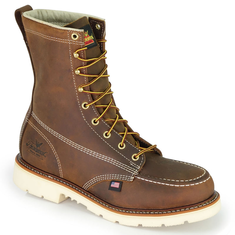 Thorogood Men's American Heritage 8" Trail Moc Toe MAXWear 90™ Safety Toe Boots, 804-4378, Crazy Horse, view 3 of 12