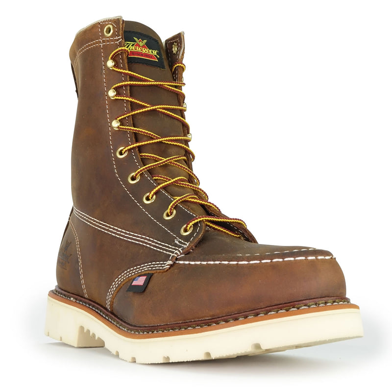 Thorogood Men's American Heritage 8" Trail Moc Toe MAXWear 90™ Safety Toe Boots, 804-4378, Crazy Horse, view 7 of 12