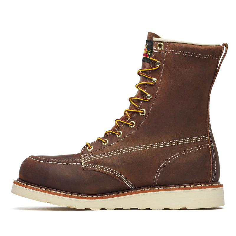 Thorogood Men's American Heritage 8" Trail Moc Toe MAXWear Wedge™ Safety Toe Boots, 804-4478, Crazy Horse, view 4 of 9