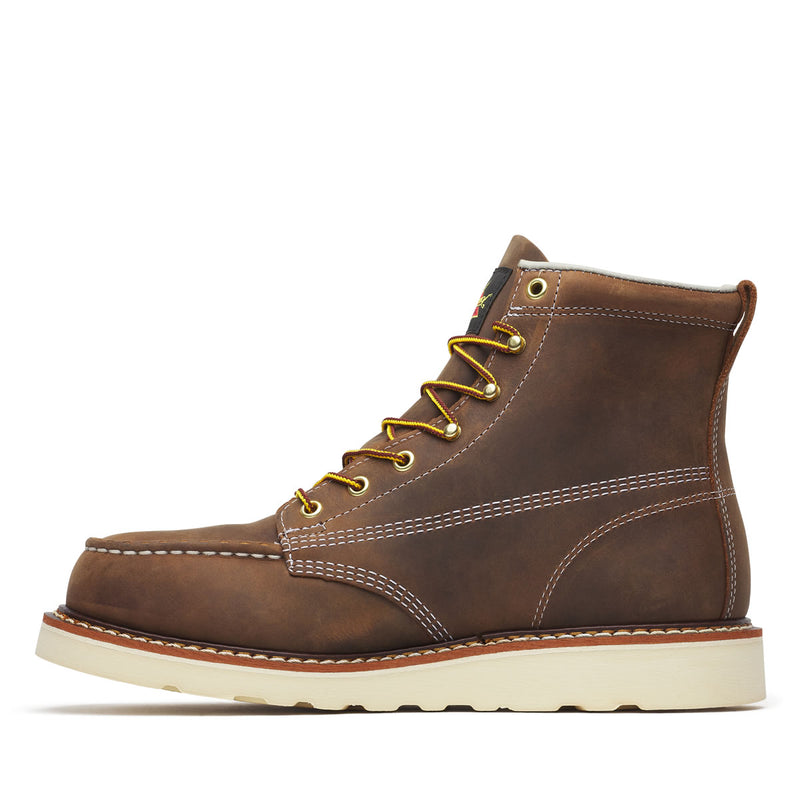 Thorogood Men's American Heritage 6" Trail Moc Toe MAXWear Wedge™ Safety Toe Boots, 804-4575, Crazy Horse, view 4 of 10
