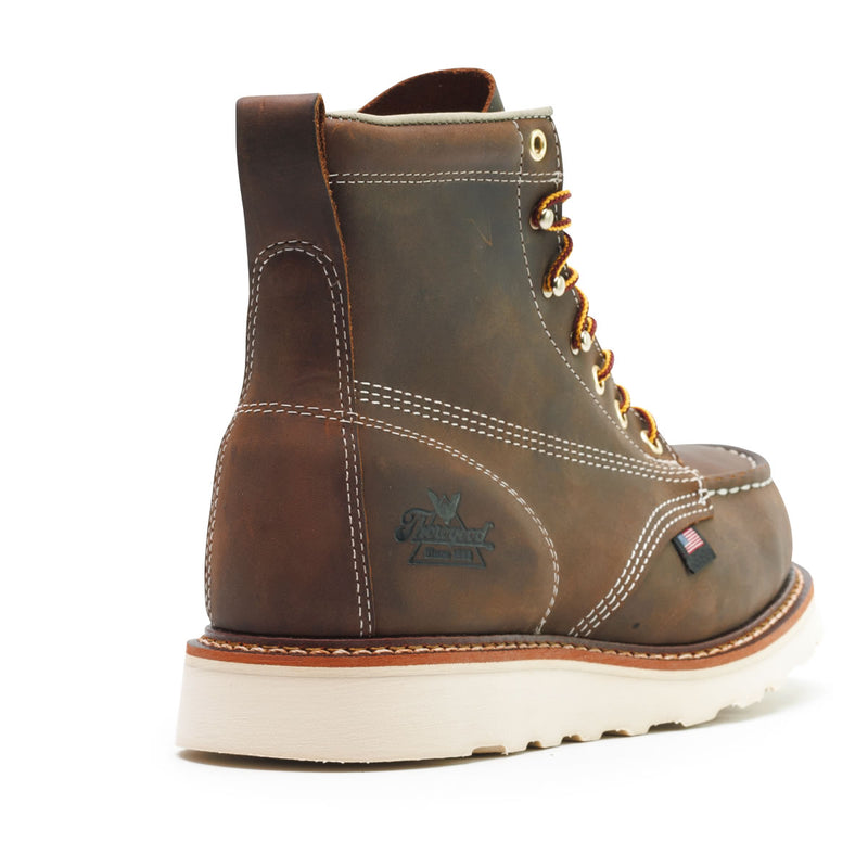 Thorogood Men's American Heritage 6" Trail Moc Toe MAXWear Wedge™ Safety Toe Boots, 804-4575, Crazy Horse, view 6 of 10