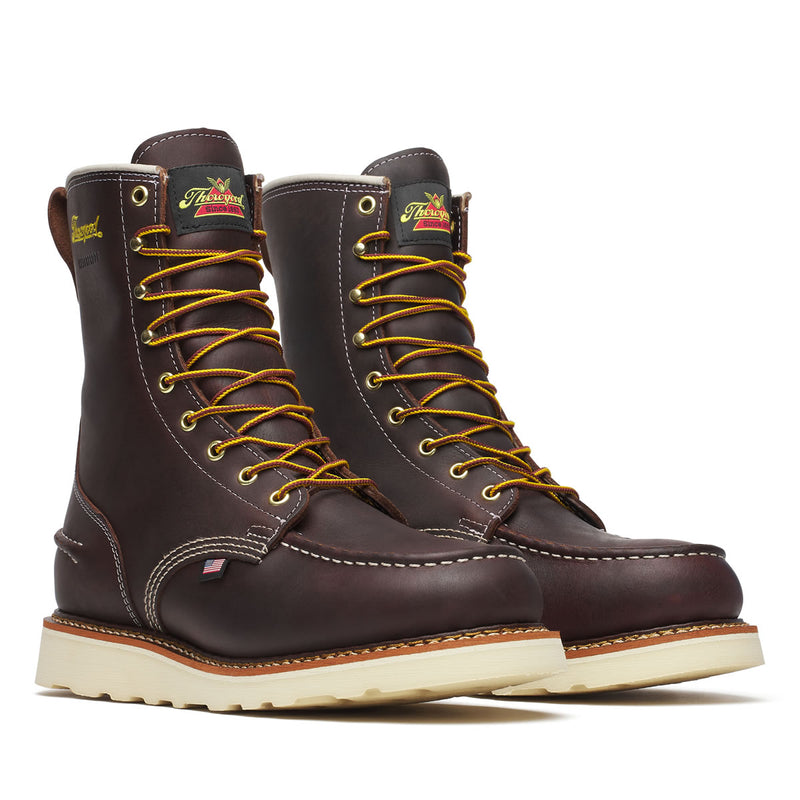 Thorogood Men's 1957 Series 8" Moc Toe MAXWear Wedge™ Waterproof Soft Toe Boots, 814-3800, Briar Pitstop, view 1 of 10