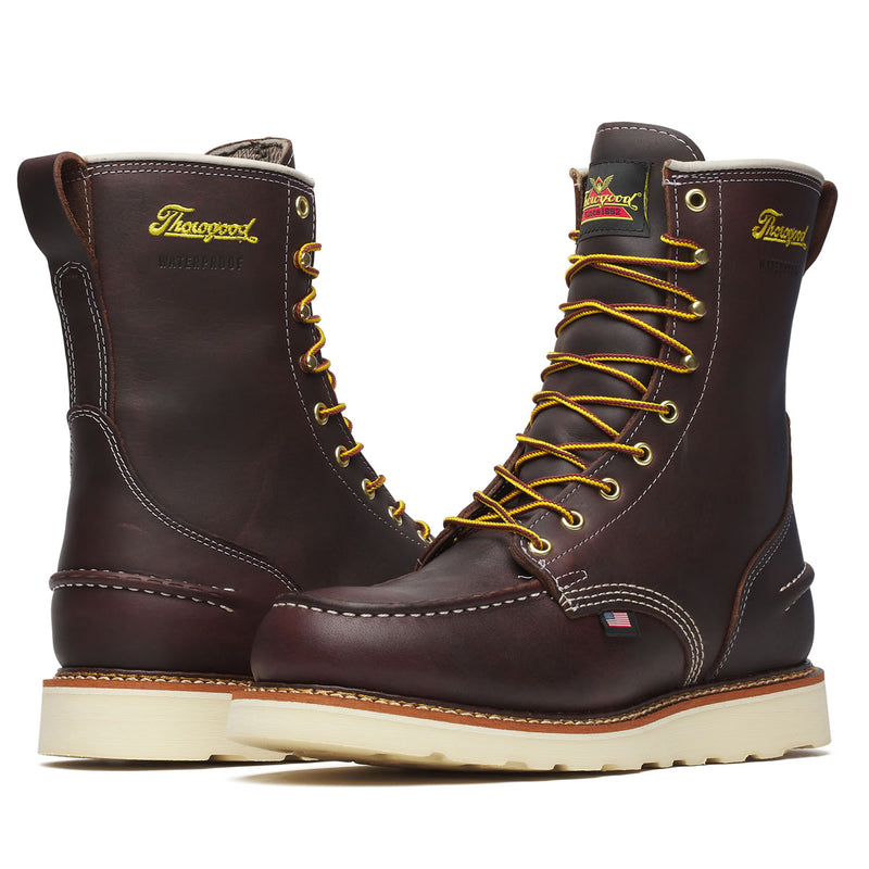 Thorogood Men's 1957 Series 8" Moc Toe MAXWear Wedge™ Waterproof Soft Toe Boots, 814-3800, Briar Pitstop, view 3 of 10