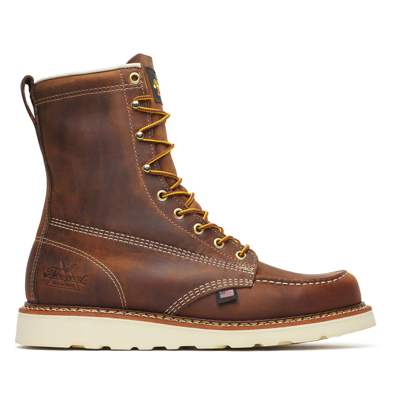 Thorogood Men's American Heritage 8" Trail Moc Toe MAXWear Wedge™ Soft Toe Boots, 814-4178, Crazy Horse, view 2 of 11