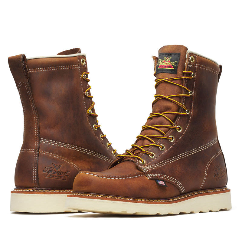 Thorogood Men's American Heritage 8" Trail Moc Toe MAXWear Wedge™ Soft Toe Boots, 814-4178, Crazy Horse, view 3 of 11