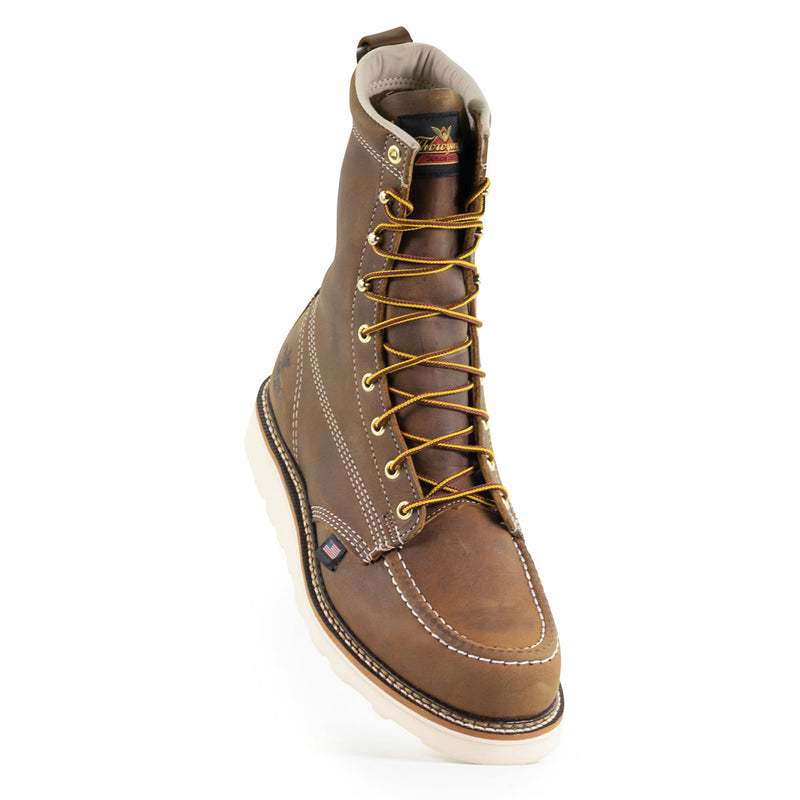 Thorogood Men's American Heritage 8" Trail Moc Toe MAXWear Wedge™ Soft Toe Boots, 814-4178, Crazy Horse, view 8 of 11