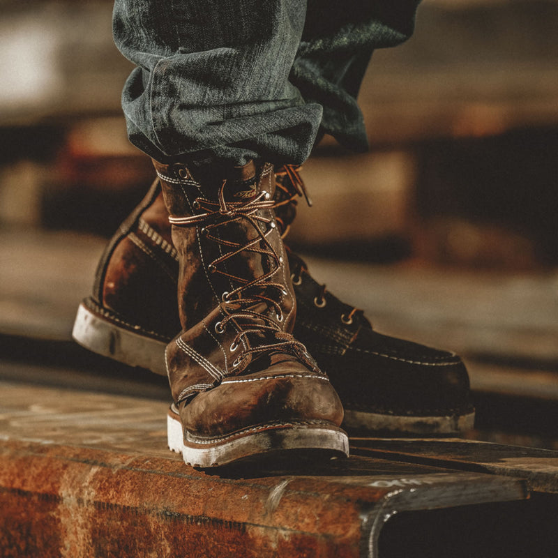 Thorogood Men's American Heritage 8" Trail Moc Toe MAXWear Wedge™ Soft Toe Boots, 814-4178, Crazy Horse, view 11 of 11