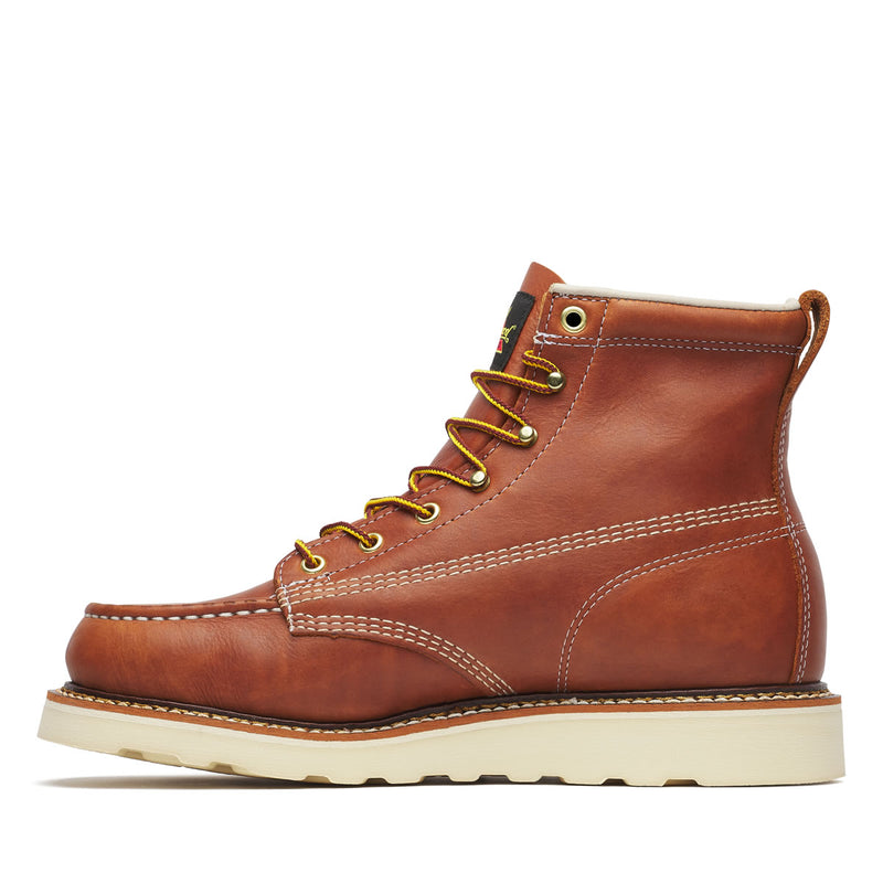 Thorogood Men's American Heritage 6" Moc Toe MAXWear Wedge™ Soft Toe Boots, 814-4200, Tobacco, view 4 of 13