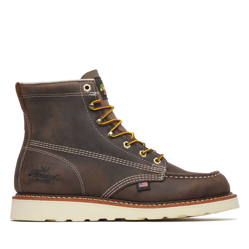 Thorogood Men's American Heritage 6" Trail Moc Toe MAXWear Wedge™ Soft Toe Boots, 814-4203, Crazy Horse, view 2 of 10