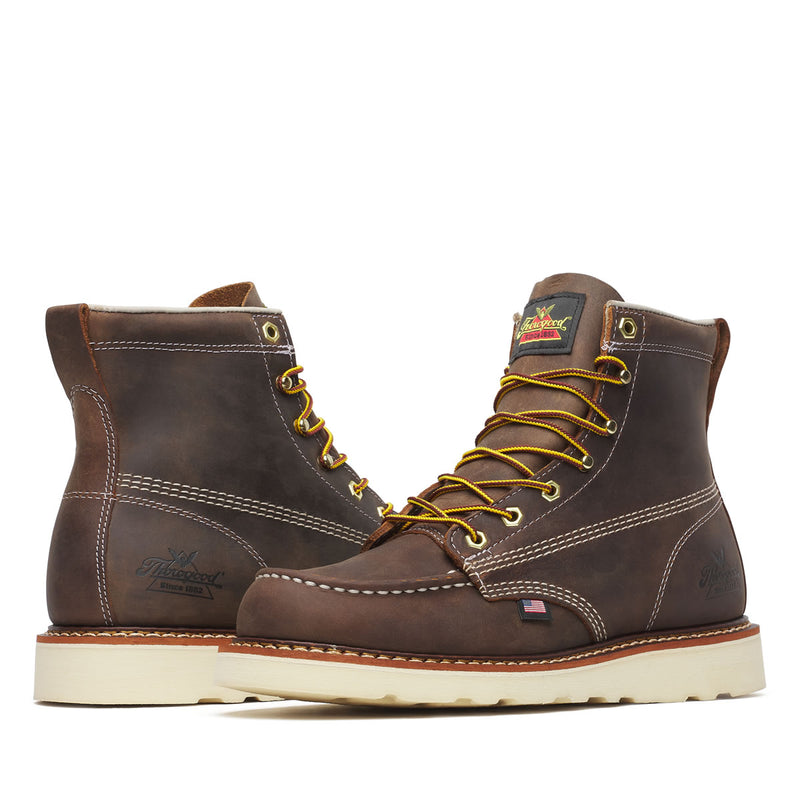 Thorogood Men's American Heritage 6" Trail Moc Toe MAXWear Wedge™ Soft Toe Boots, 814-4203, Crazy Horse, view 3 of 10