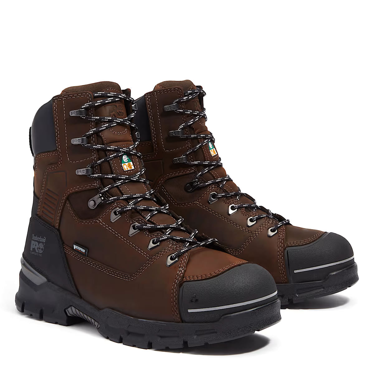 Timberland PRO 8" Endurance EV Comp-Toe Waterproof Insulated CSA Boots, Brown, Medium Timberland PRO 8" Endurance EV Comp-Toe Waterproof Insulated CSA Boots, Brown, Medium