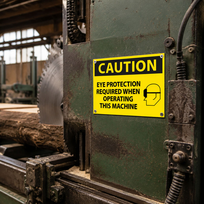 Eye Protection Required When Operating This Machine,10x14 Sign, view 2 of 2