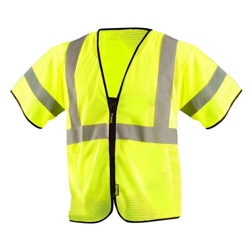 OccuNomix Type R Class 3 Mesh Safety Vest, ECO-GCZ3, Hi-Vis Yellow, view 1 of 6