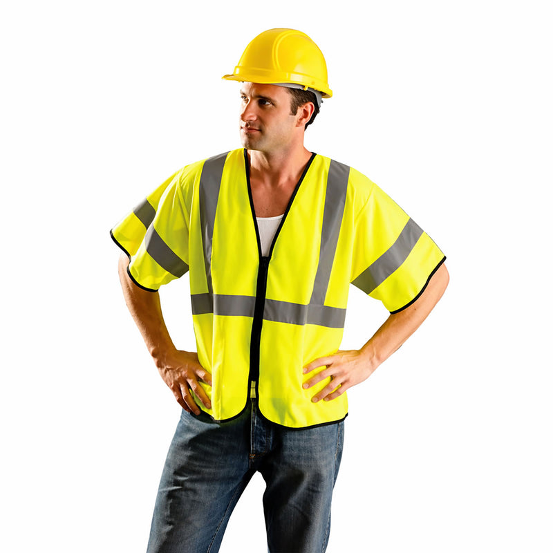 OccuNomix Type R Class 3 Mesh Safety Vest, ECO-GCZ3, Hi-Vis Yellow, view 3 of 6