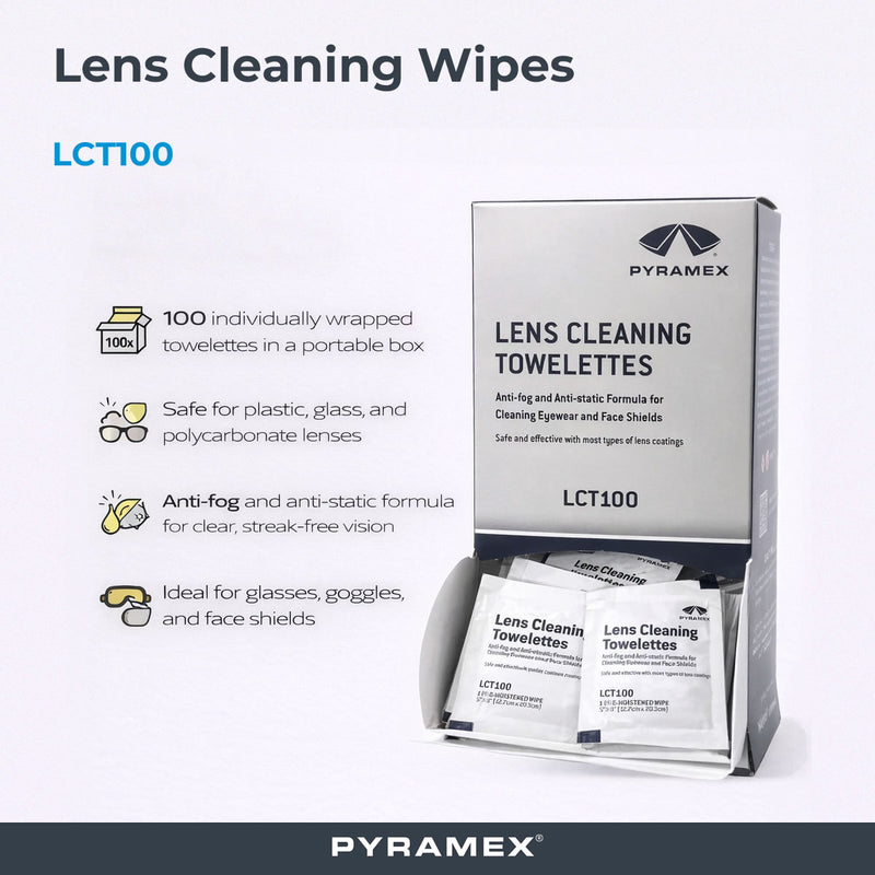 Pyramex LCT100 Lens Cleaning Wipes, Box of 100, view 4 of 4