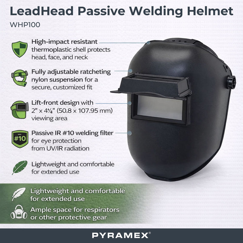 Pyramex LeadHead Passive Welding Helmet, WHP100, view 3 of 3