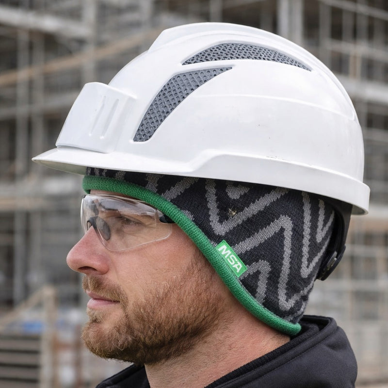 MSA V-Gard Hard Hat Liner Knit Cap, 10118417, Black/Gray, view 5 of 5