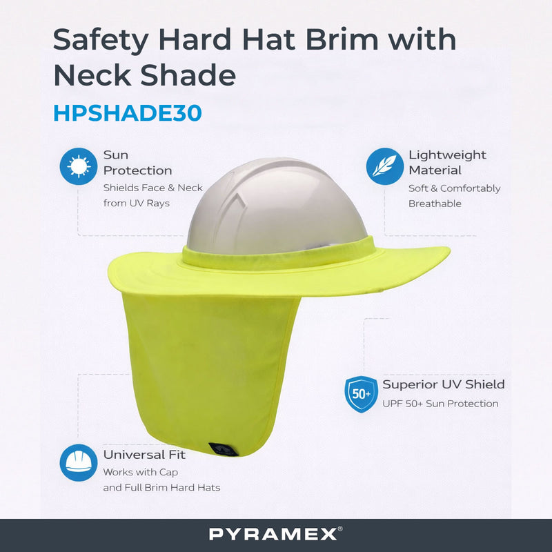 Pyramex Safety Hard Hat Brim with Neck Shade - HPSHADE30, view 2 of 3