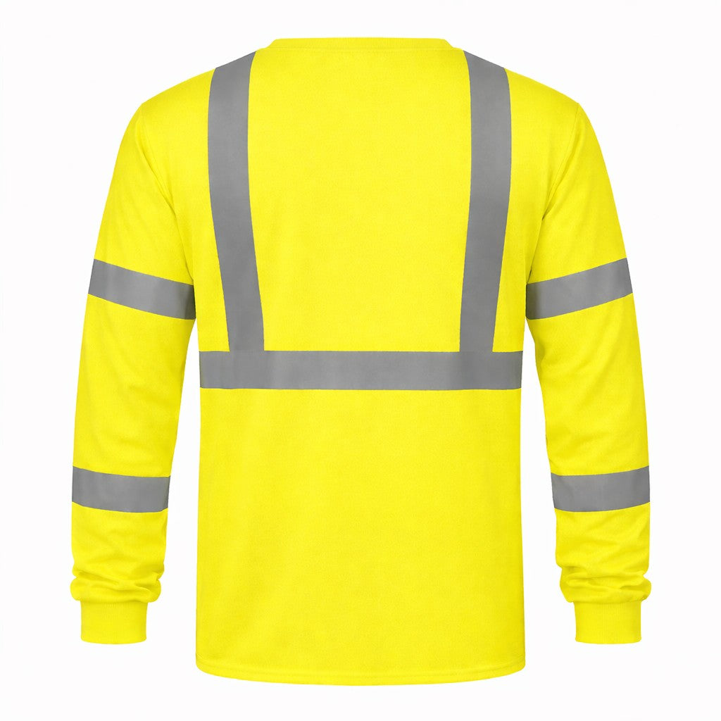 Rugged Blue Type R Class 3 Hi-Vis Long Sleeve Shirt, Hi-Vis Yellow Rugged Blue Type R Class 3 Hi-Vis Long Sleeve Shirt, Hi-Vis Yellow