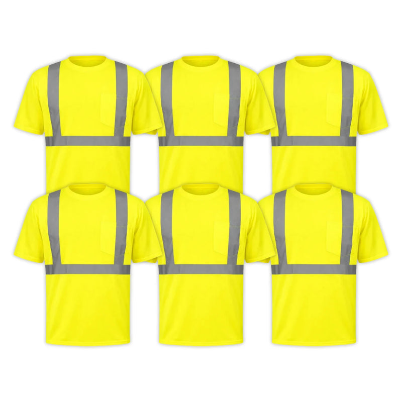Bundle: 6-Pack Rugged Blue Class 2 Hi-Vis Short Sleeve T-Shirt, view 2 of 9