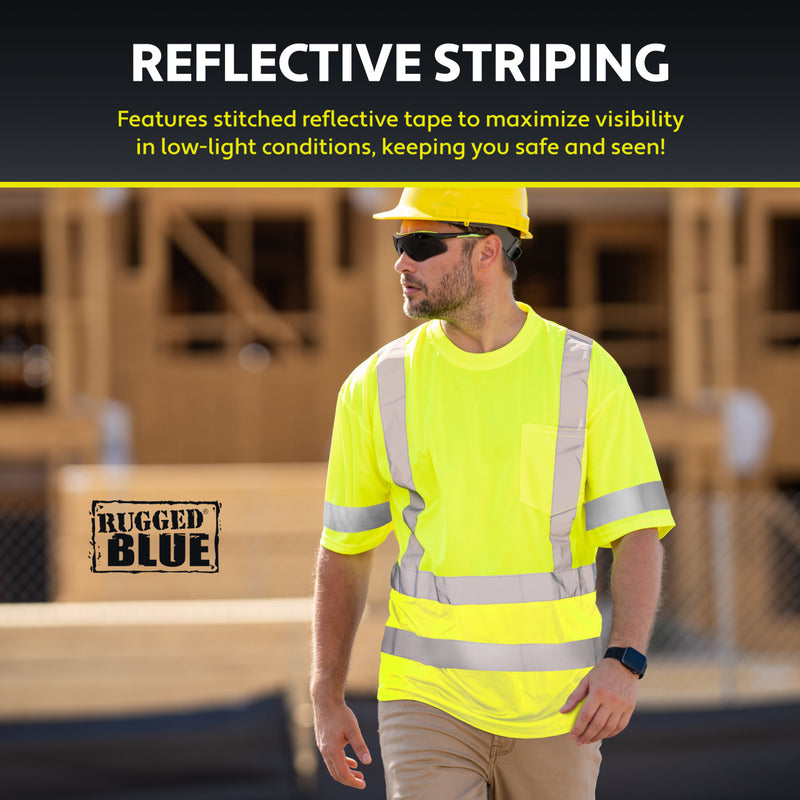 Rugged Blue Type R Class 3 Hi-Vis Wicking Mesh Short Sleeve T-Shirt, view 7 of 10