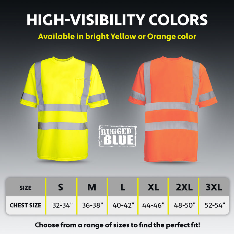 Rugged Blue Type R Class 3 Hi-Vis Wicking Mesh Short Sleeve T-Shirt, view 9 of 10