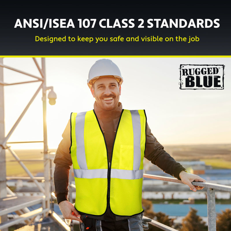 Rugged Blue Type R Class 2 Hi-Vis Economy Mesh Safety Vest, view 5 of 10