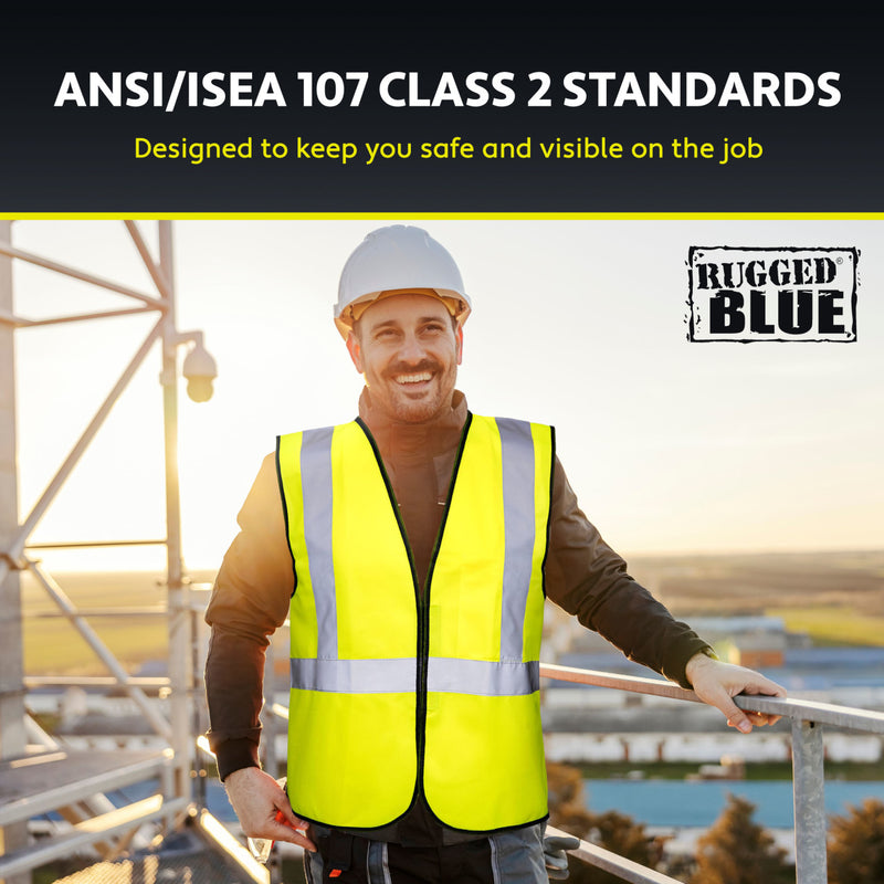Rugged Blue Type R Class 2 Hi-Vis Economy Safety Vest, view 3 of 8