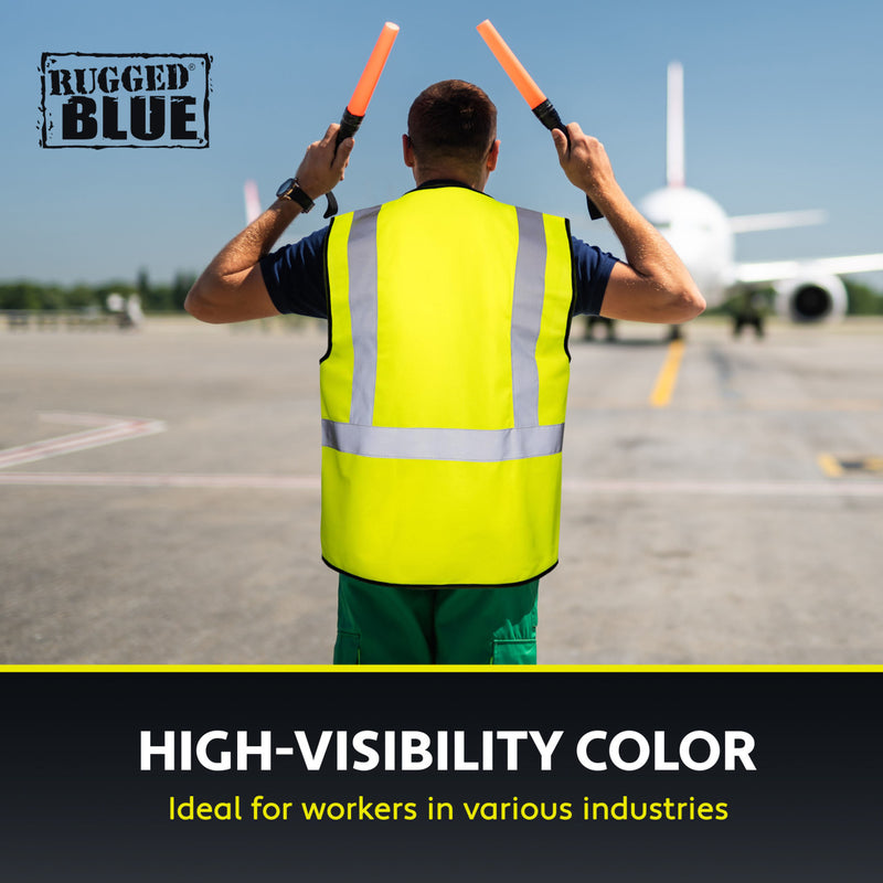 Rugged Blue Type R Class 2 Hi-Vis Economy Safety Vest, view 4 of 8