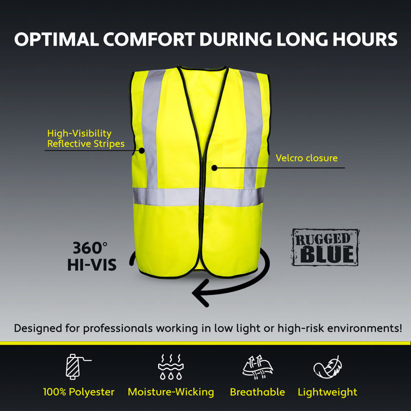 Rugged Blue Type R Class 2 Hi-Vis Economy Safety Vest, view 6 of 8