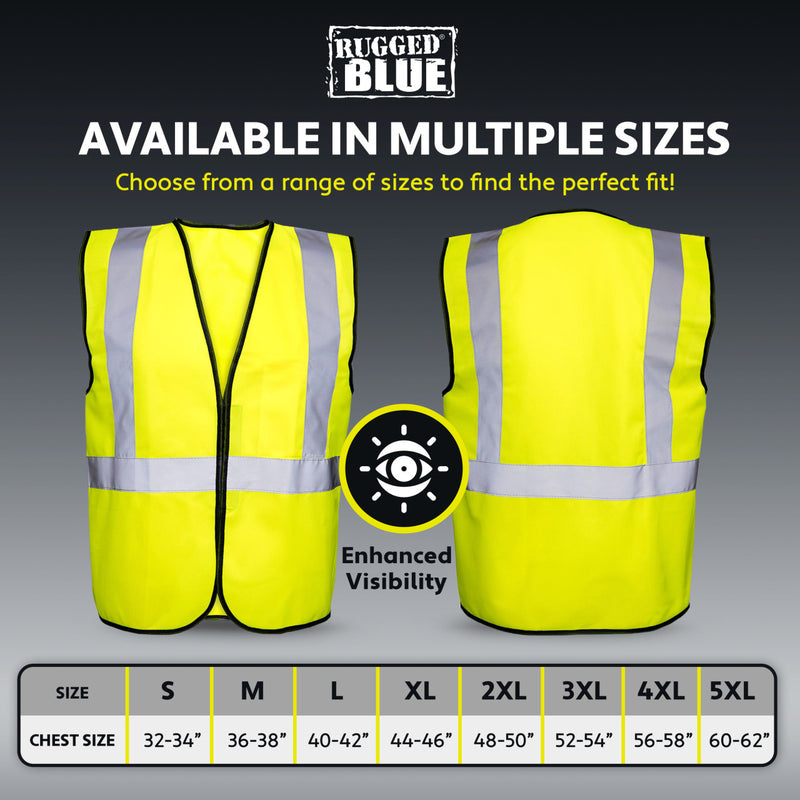 Rugged Blue Type R Class 2 Hi-Vis Economy Safety Vest, view 7 of 8