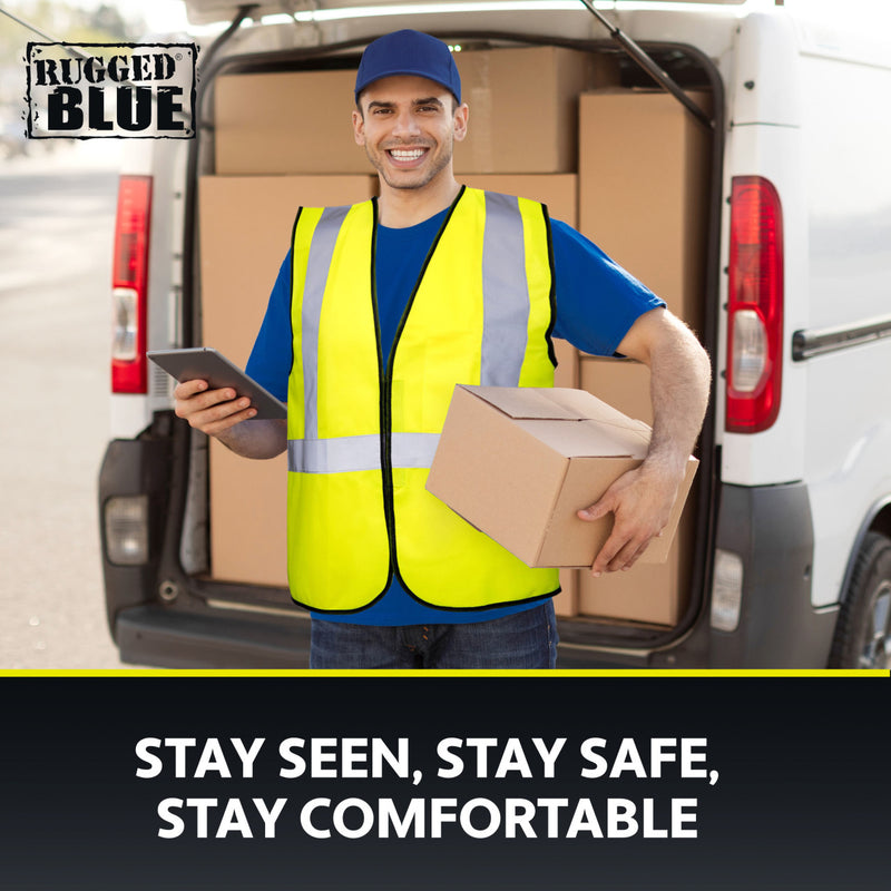 Rugged Blue Type R Class 2 Hi-Vis Economy Safety Vest, view 8 of 8
