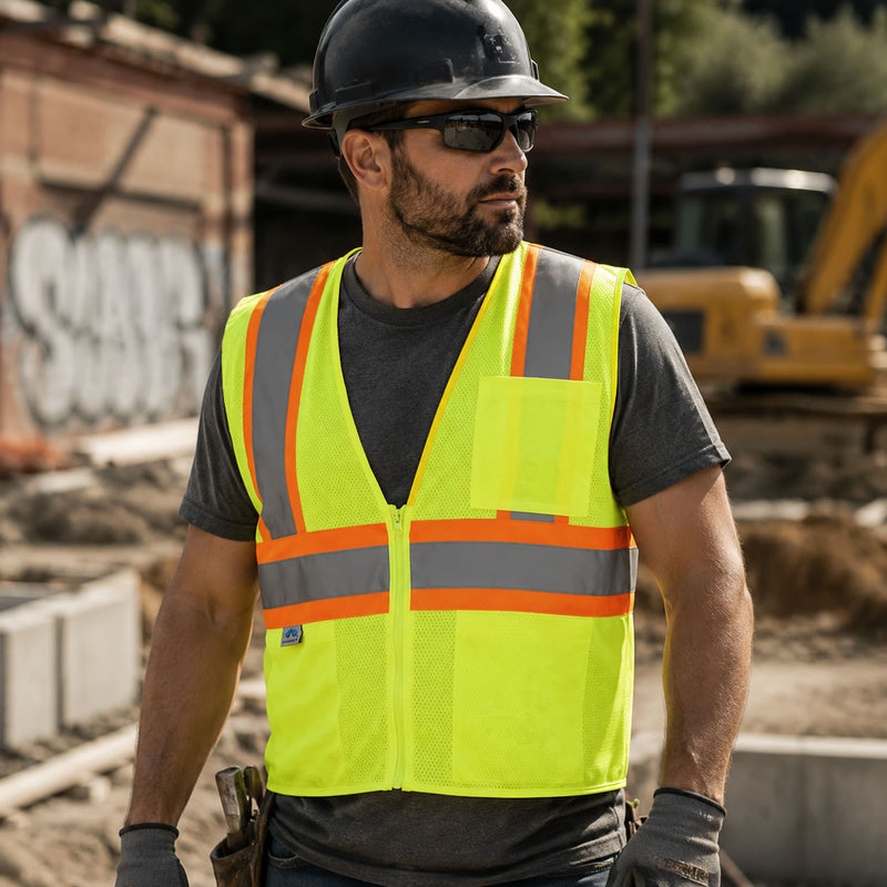 Pyramex RVZ22SE Type R Class 2 Non FR Self Extinguishing Hi-Vis Safety Vest, view 3 of 8