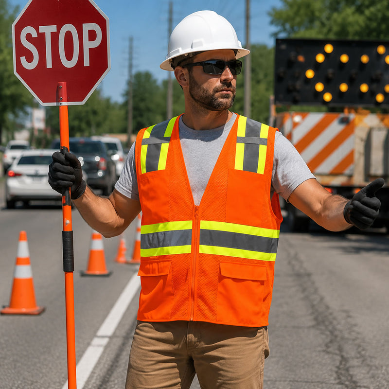 Pyramex RVZ23 Type R Class 2 Hi-Vis Two-Tone Mesh Safety Vest, view 5 of 5