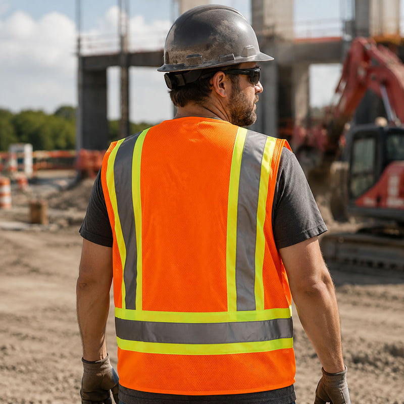 Pyramex RVZ24 Type R Class 2 Hi-Vis Surveyor's Mesh Back Safety Vest, view 3 of 7