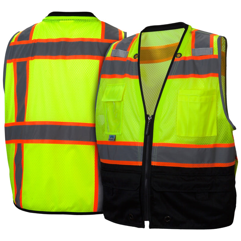 Pyramex RVZ44B Type R Class 2 Hi-Vis Two-Tone Black Bottom Mesh Safety Vest, view 5 of 6