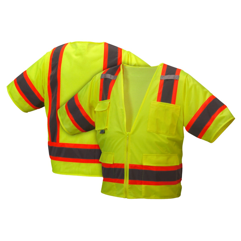 Pyramex Safety RVZ34 Type R Class 3 Hi-Vis Two-Tone Mesh Back Safety Vest, view 5 of 6