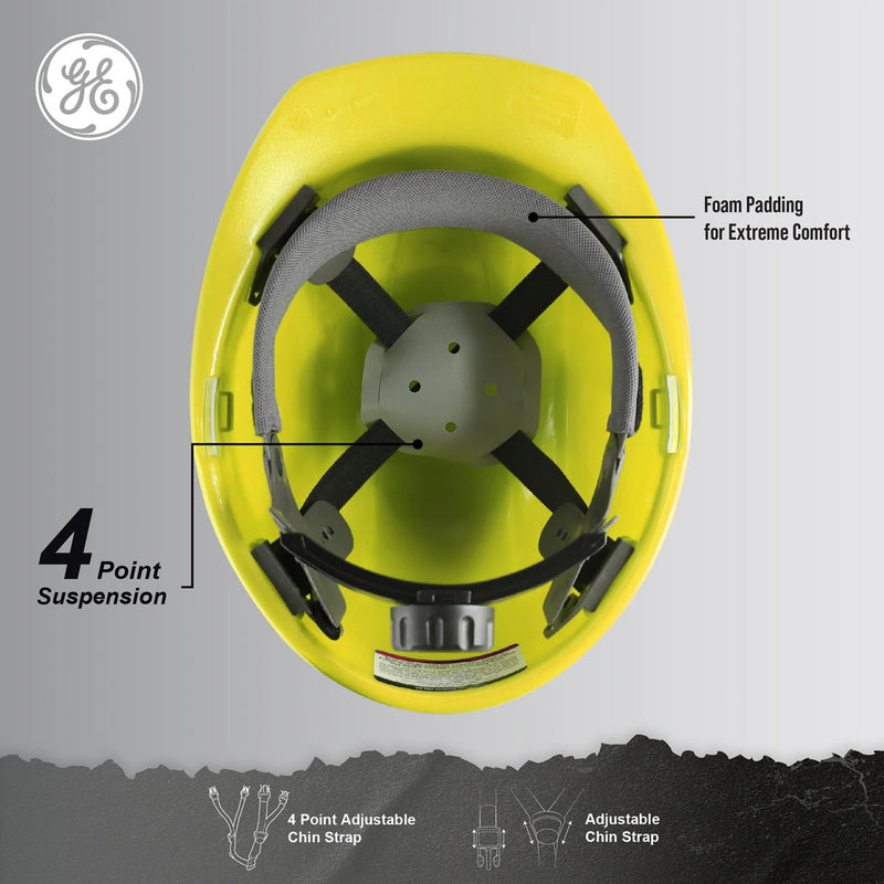 General Electric Non-Vented Cap Style Hard Hat 4-Point Ratchet Suspension - GH327, view 3 of 11