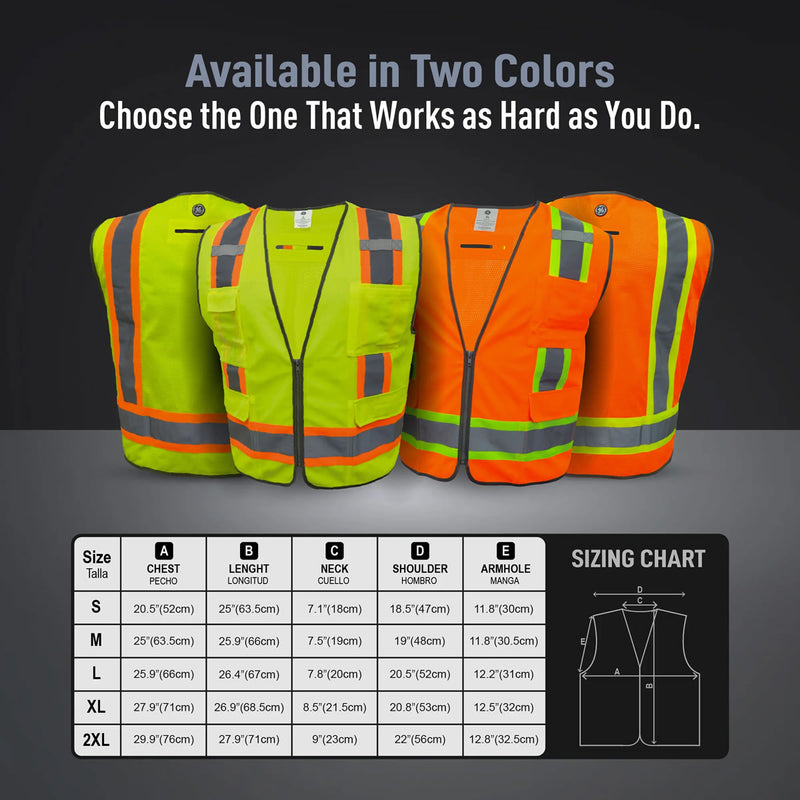 General Electric Type R Class 2 Hi-Vis Safety Vest with Contrasting Trim, GV082, view 7 of 8