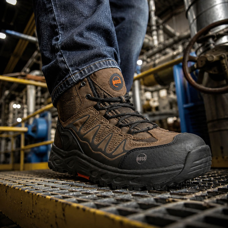 Hoss Eric Hi Aluminum Toe Boots, 50239, Brown, view 8 of 8